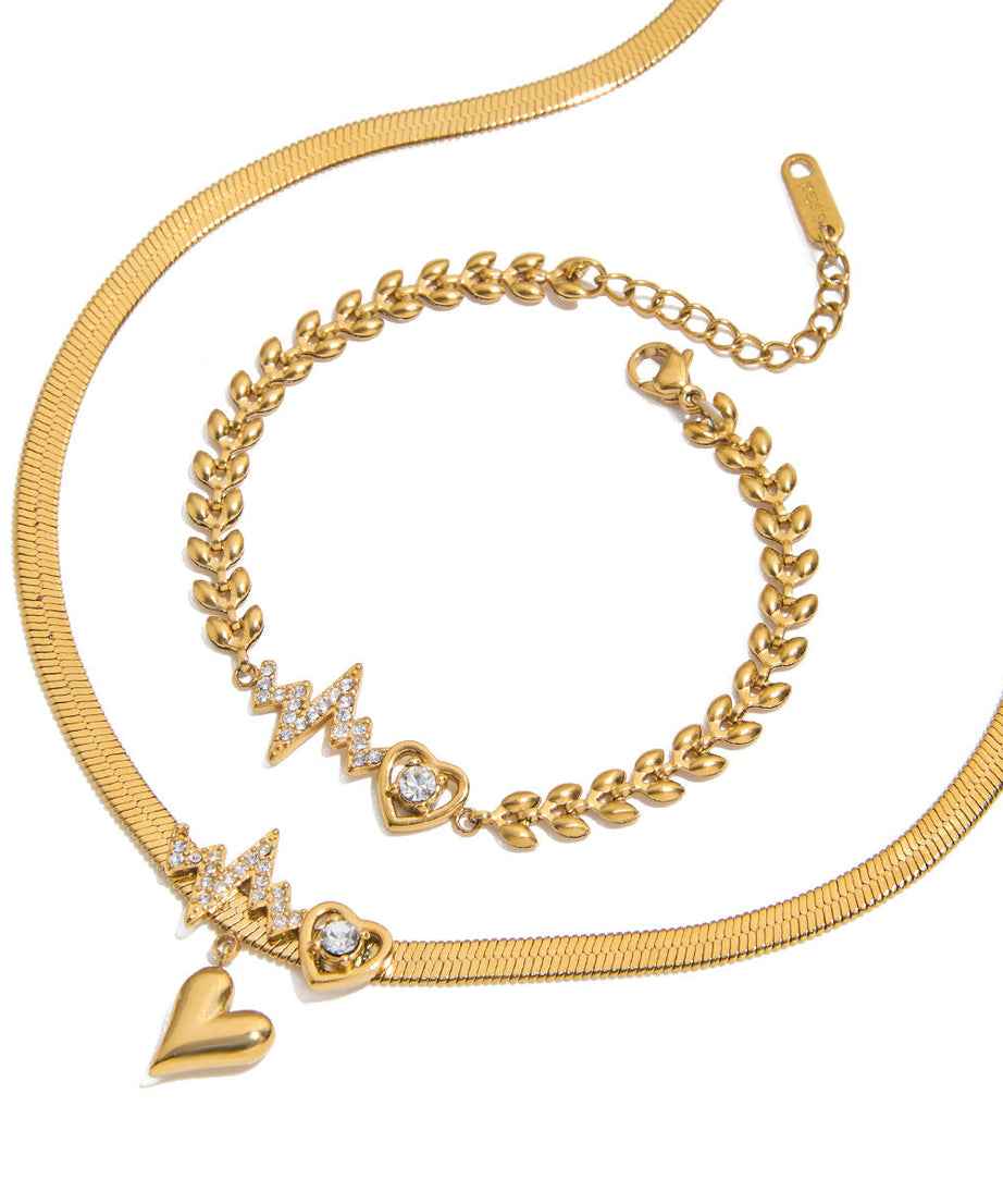 Luxury Heart-Shaped Titanium Set