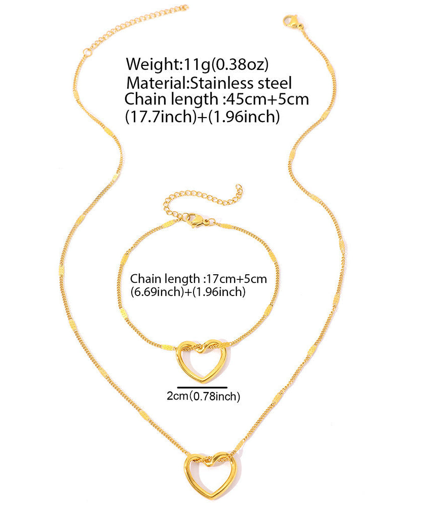Stainless Steel Hollow Heart Set