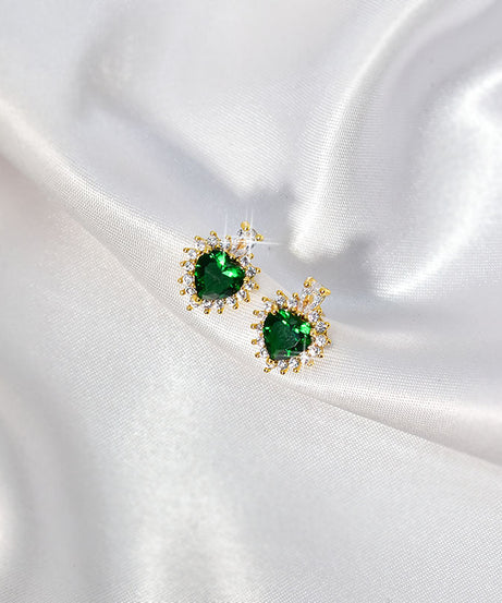 Green Zircon Heart Set