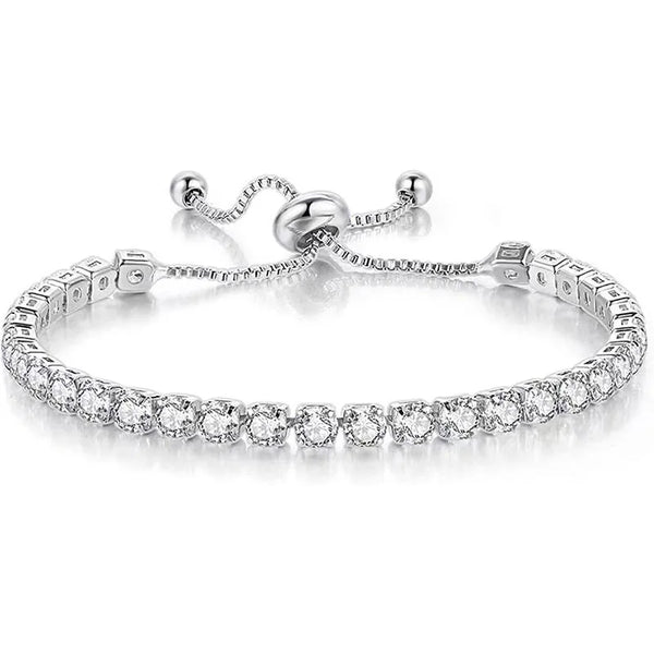 Women's Tennis Bracelet AAA+cubic Zirconia Exquisite Classic Slider Bracelet Silver Fashion Jewelry Wedding Gift