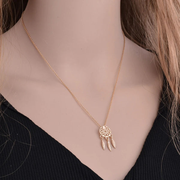 SUMENG 2024 New Fashion Dream Catcher Series Jewelry Necklace Exquisite Alloy Hollow Pendant  Collares For Women Gifts