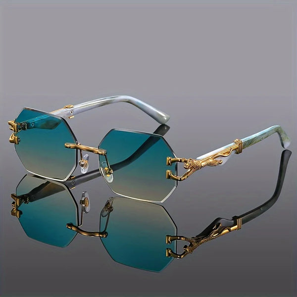 Geometric Leopard Print Sport Sunglasses For Women, Lightweight & Durable Composite Frame, Trendy Streetwear Glasses