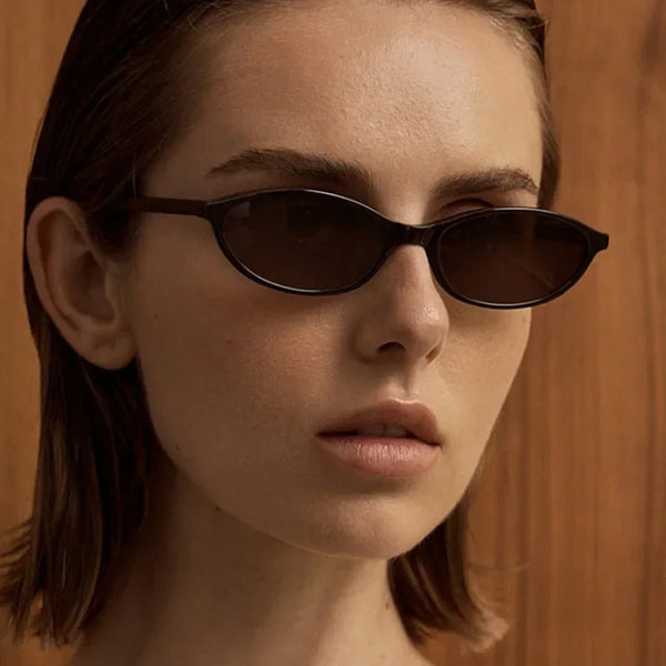 Retro Oval Cat Eye Sunglasses for Women Y2k Trendy Small Narrow Sunnies 90s Designer Sun Glasses Lentes De Sol Mujer Oculos 2025