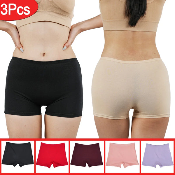 3Pcs Summer Safety Panties Women Skirts Underwear Cotton Boxer Shorts Female Boyshort Woman Seamless Underpants Lingerie 2025