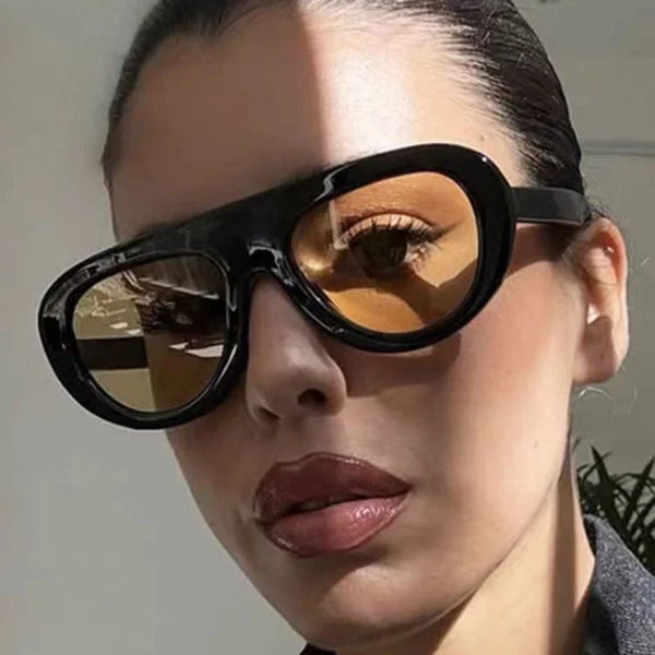 Vintage Luxury Brand Designer Oversized Pilot Sunglasses Women For Men Shades Big Frame Windproof Popular Punk Sun Glasses UV400