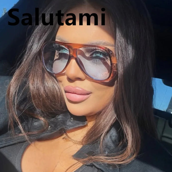 Vintage Brand Designer Flat Top Pilot Sunglasses for Women Men New Fashion Sun Glasses Punk Outdoor Driving Eyewear UV400 Shades