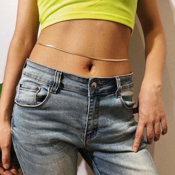 Fashion Simple Women Summer Alloy Jewelry Accessory Body Necklace Belly Belt Waist Chain