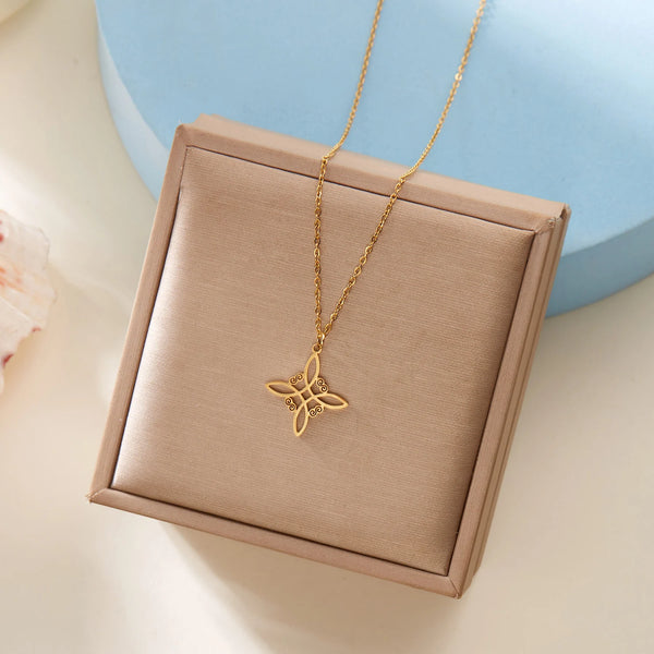 Skyrim Wicca Witchcraft Witch Knot Necklace Stainless Steel Necklaces Fashion Jewelry Gift For Women Girl